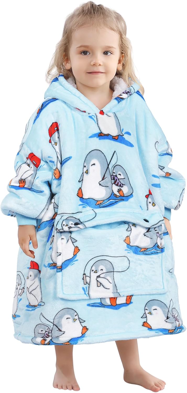 Narecte Kids Hoodie Blanket for Girls - Cozy Wearable Blanket
