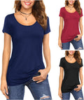 Amoretu Women's Scoop Neck Tee - Comfortable Everyday Fit