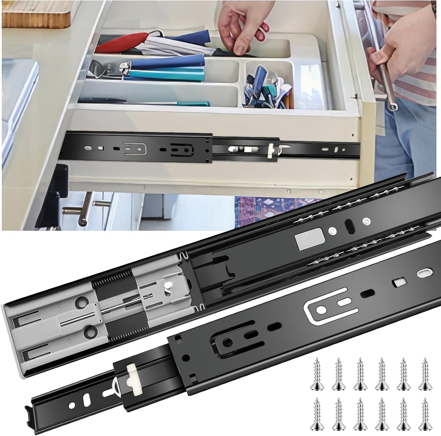16 Inch Soft Close Drawer Slides for Smooth Cabinet Gliding