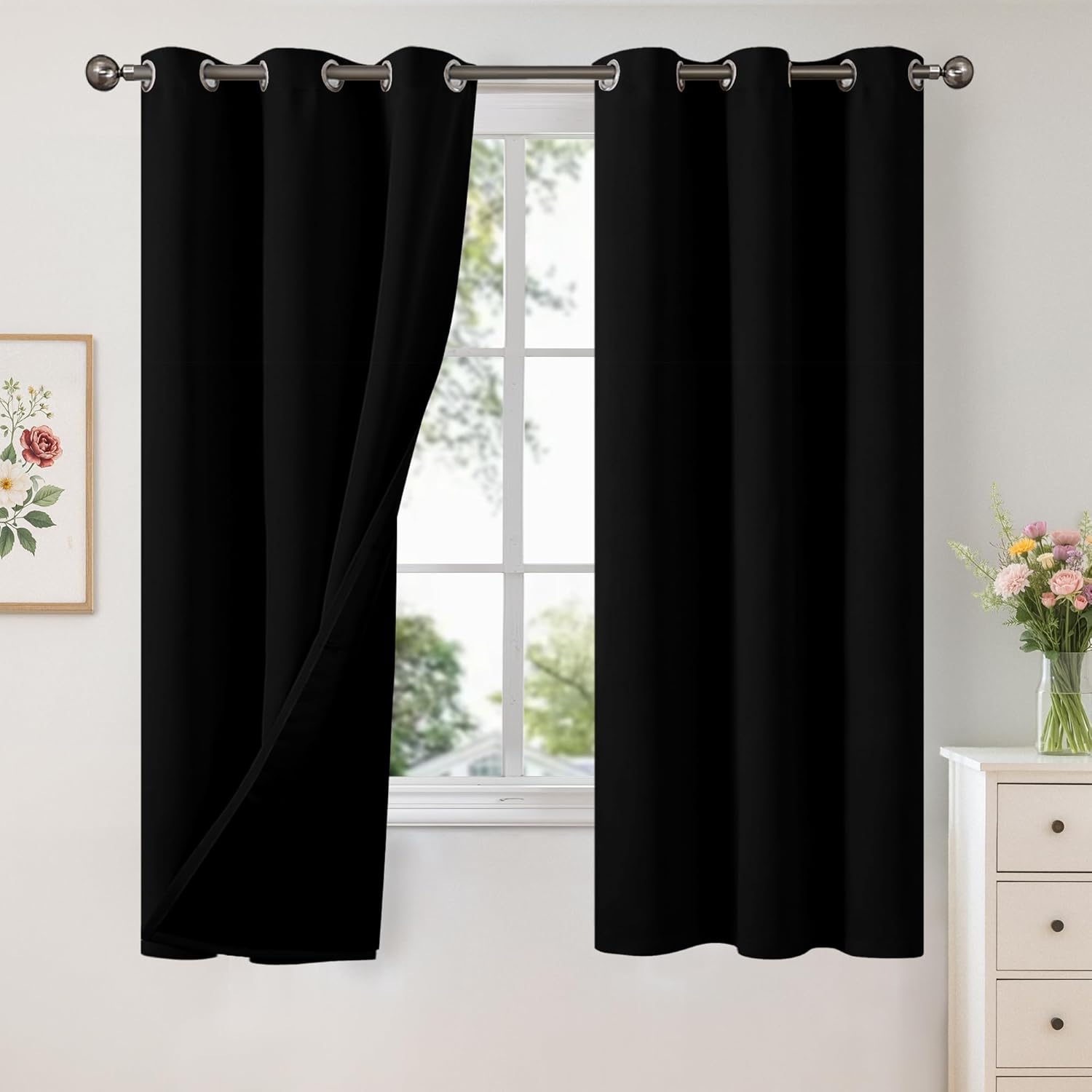 YoungsTex 100% Blackout Curtains for Full Room Darkening