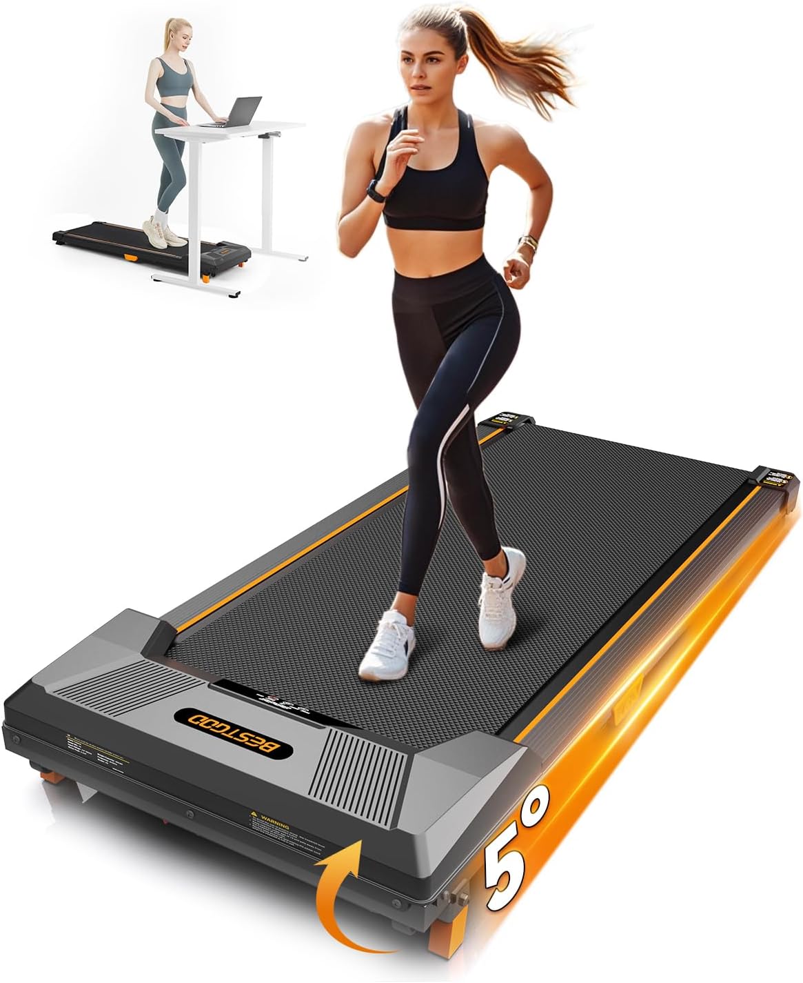 Portable Incline Treadmill for Home - 2.5HP Power