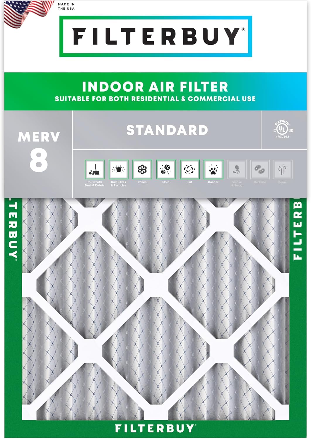 Filterbuy 28x30x2 Air Filter MERV 8 for Dust and Allergy Defense