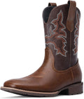 Cowboy Boots for Men - Slip Resistant Square Toe Ankle Boots
