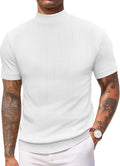 Men's Mock Turtleneck Short Sleeve Sweater - Lightweight Comfort
