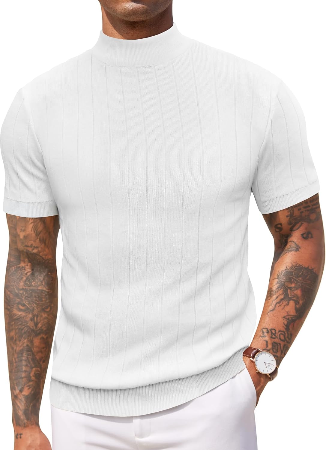 COOFANDY Men's Mock Turtleneck Sweater for Stylish Comfort