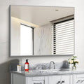 30x40in Silver Bathroom Mirror for Wall - Brushed Nickel Frame