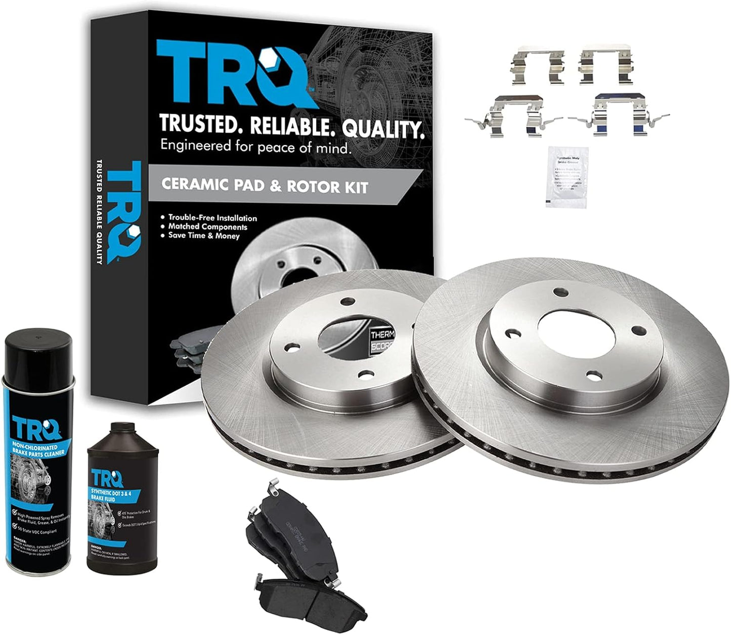 TRQ Front Brake Pad & Rotor Kit for Nissan Cube and Sentra