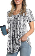 LONGYUAN Women Summer Casual Tops Short Sleeve Tunic Blouse