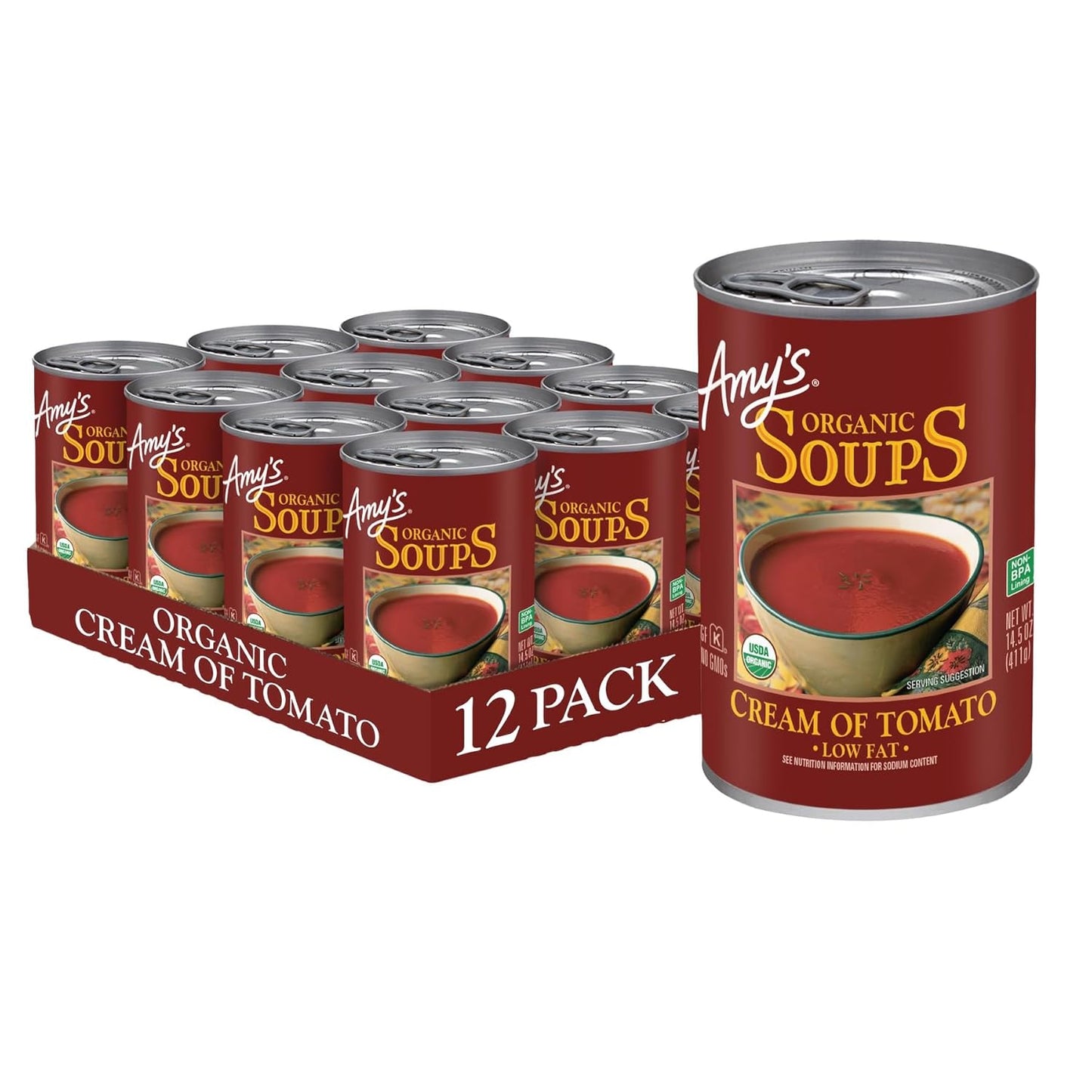 Organic Cream of Tomato Soup, Gluten Free, Low Fat, 14.5 oz