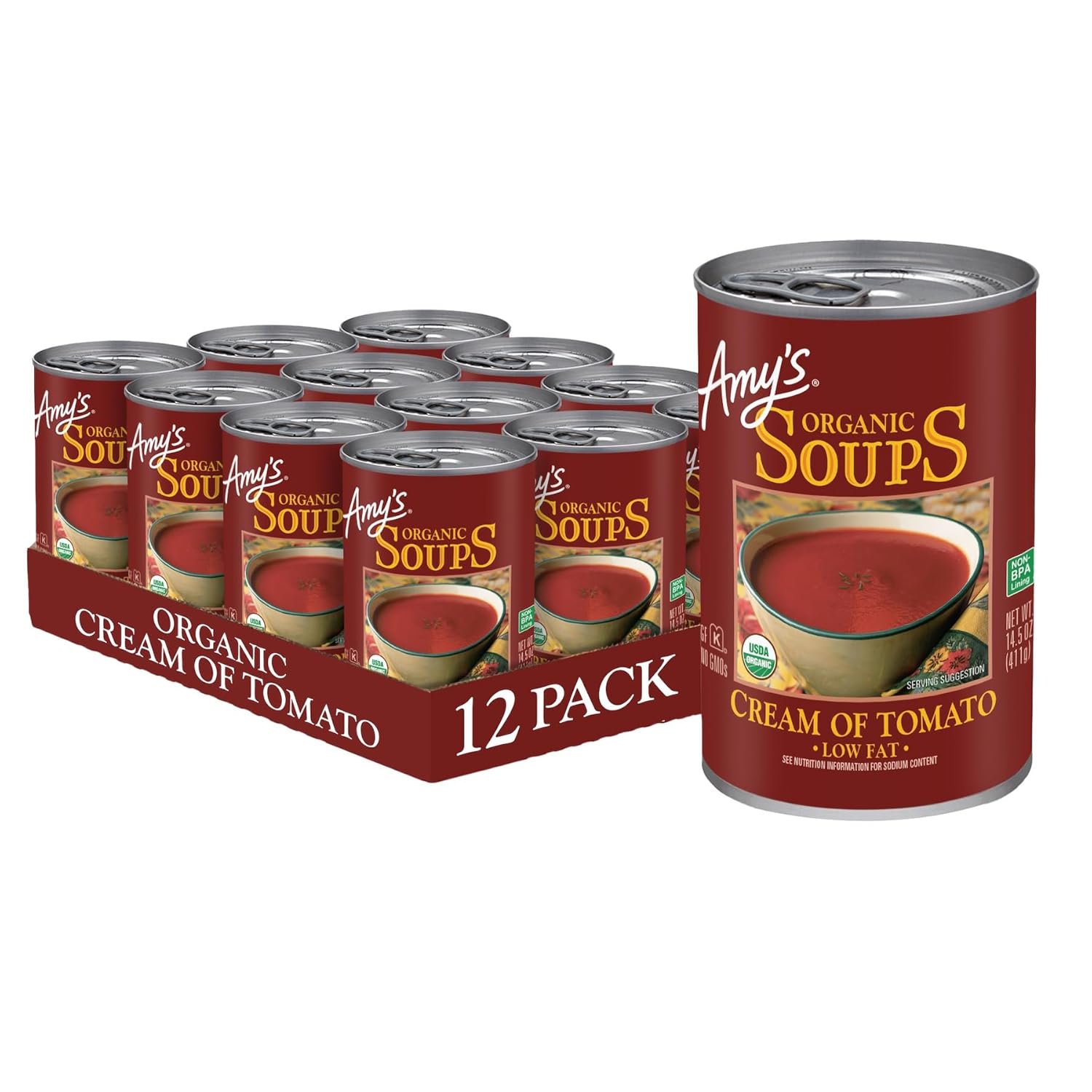 Organic Cream of Tomato Soup, Gluten Free, Low Fat, 14.5 oz