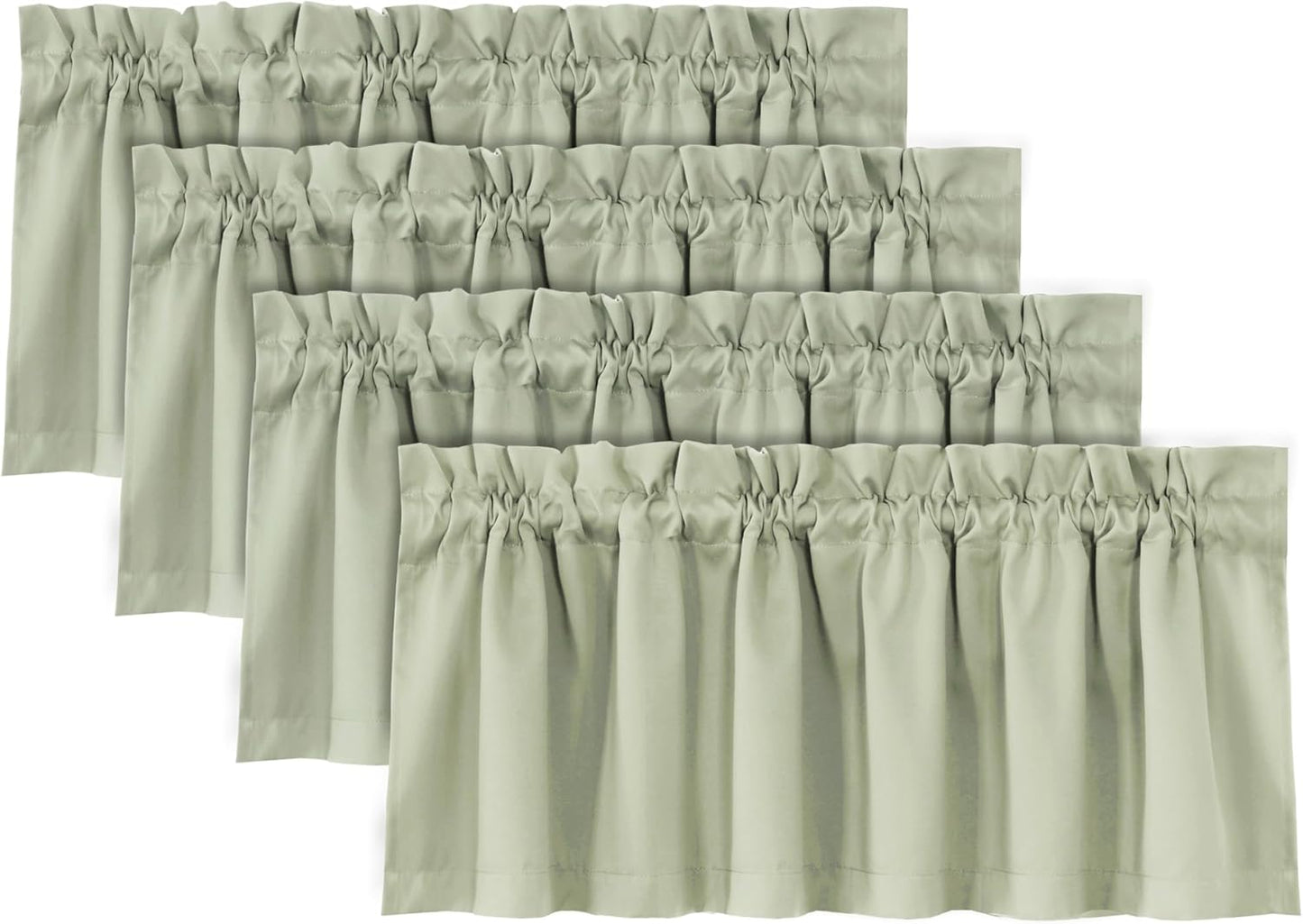 100% Blackout Valances for Windows by H.VERSAILTEX in Light Sage
