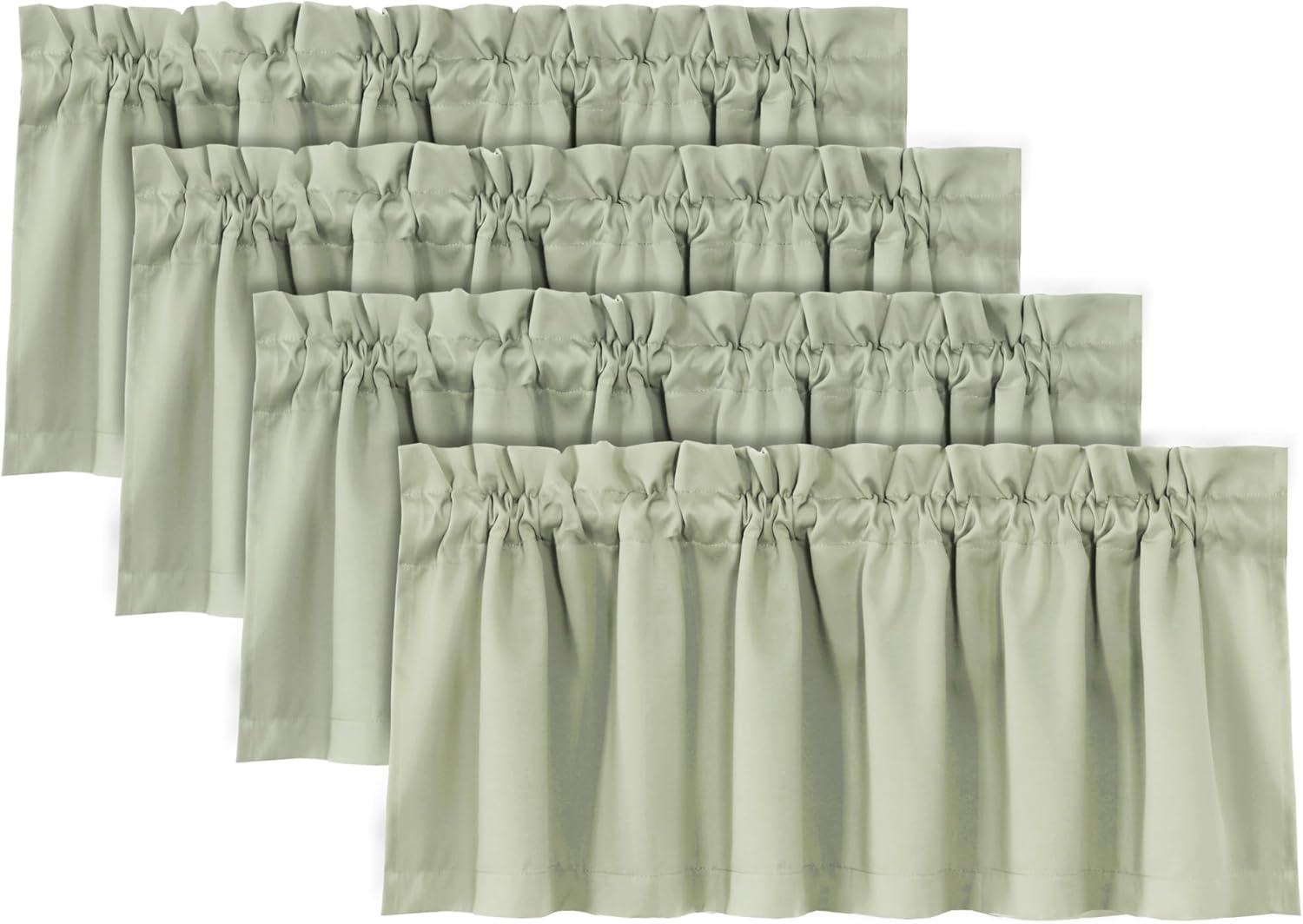 100% Blackout Valances for Windows by H.VERSAILTEX in Light Sage
