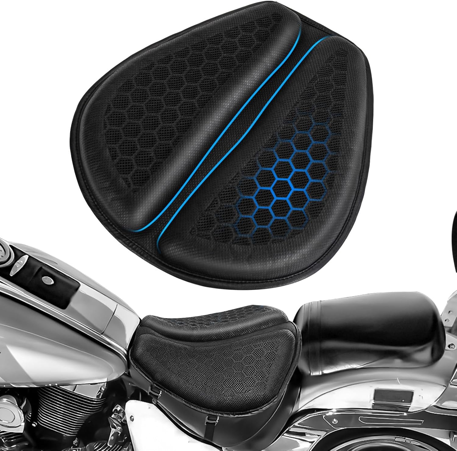 WDG Motorcycle Seat Cushion Pad for Comfort on Long Rides
