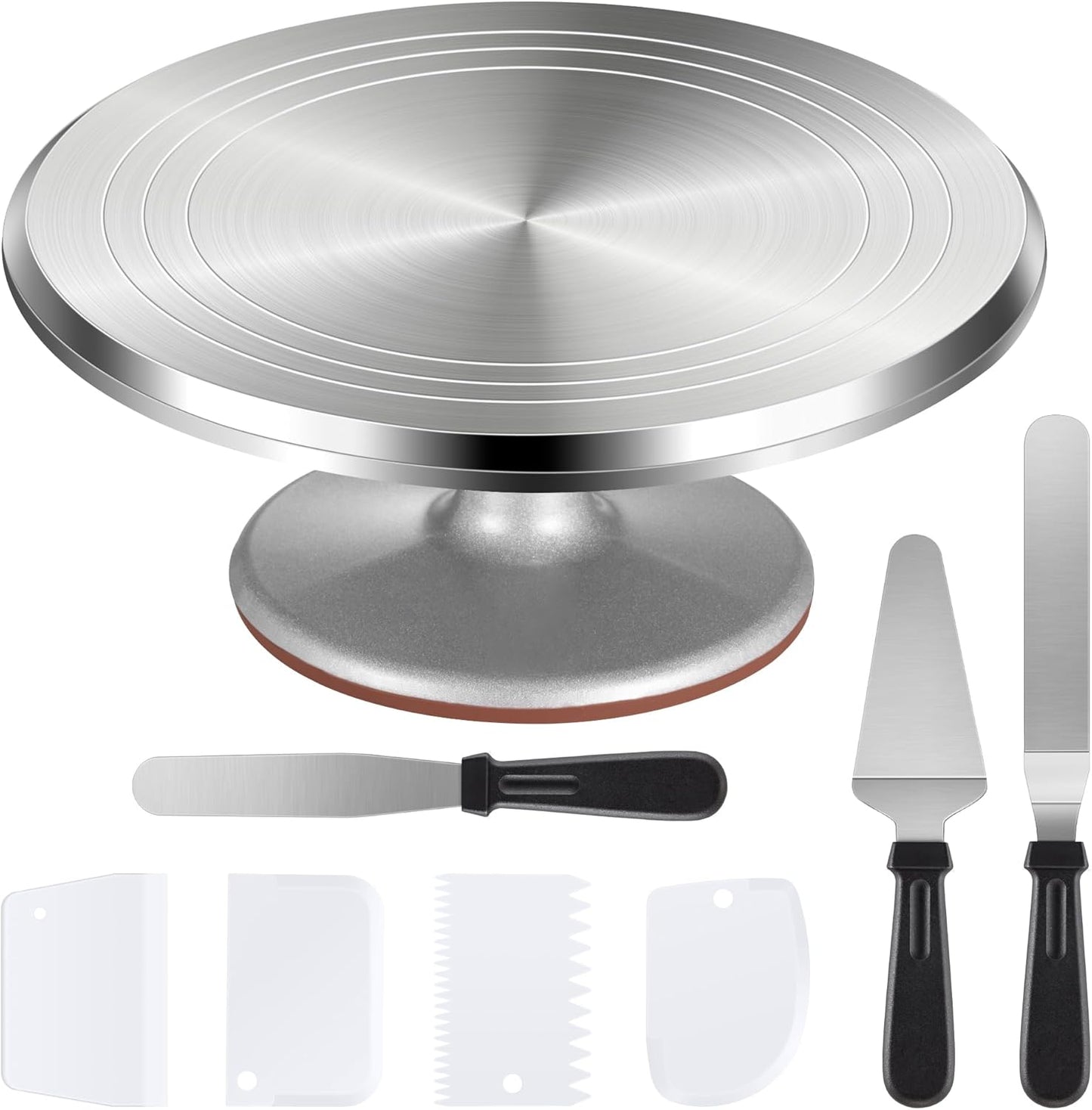 Puroma Cake Turntable: 12in Aluminium Alloy Stand for Decorating