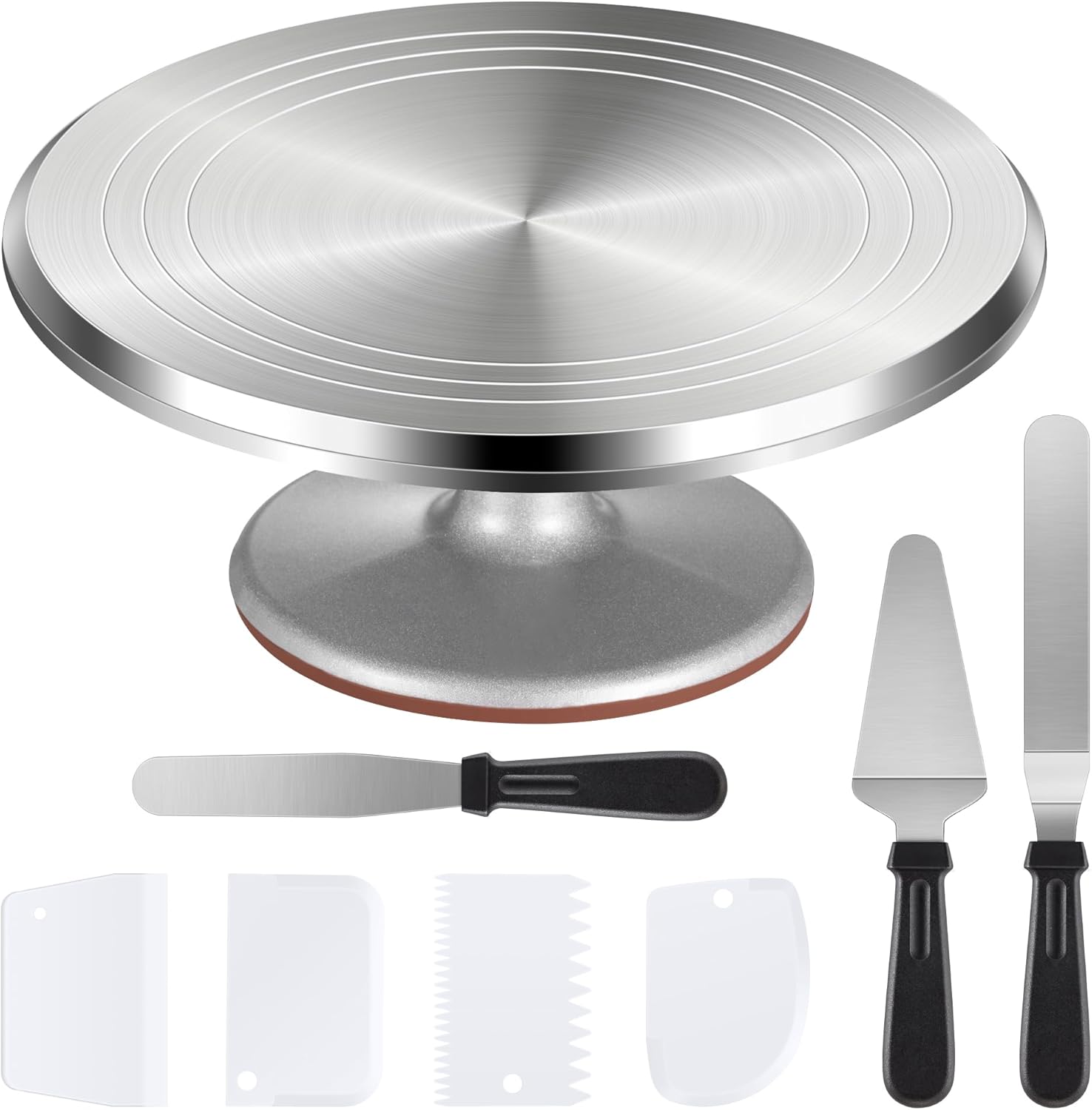 Puroma Cake Turntable: 12in Aluminium Alloy Stand for Decorating