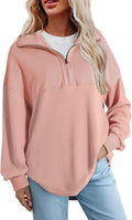 SHEWIN Womens Fall Waffle Knit Half Zip Pullover - Cozy Fit
