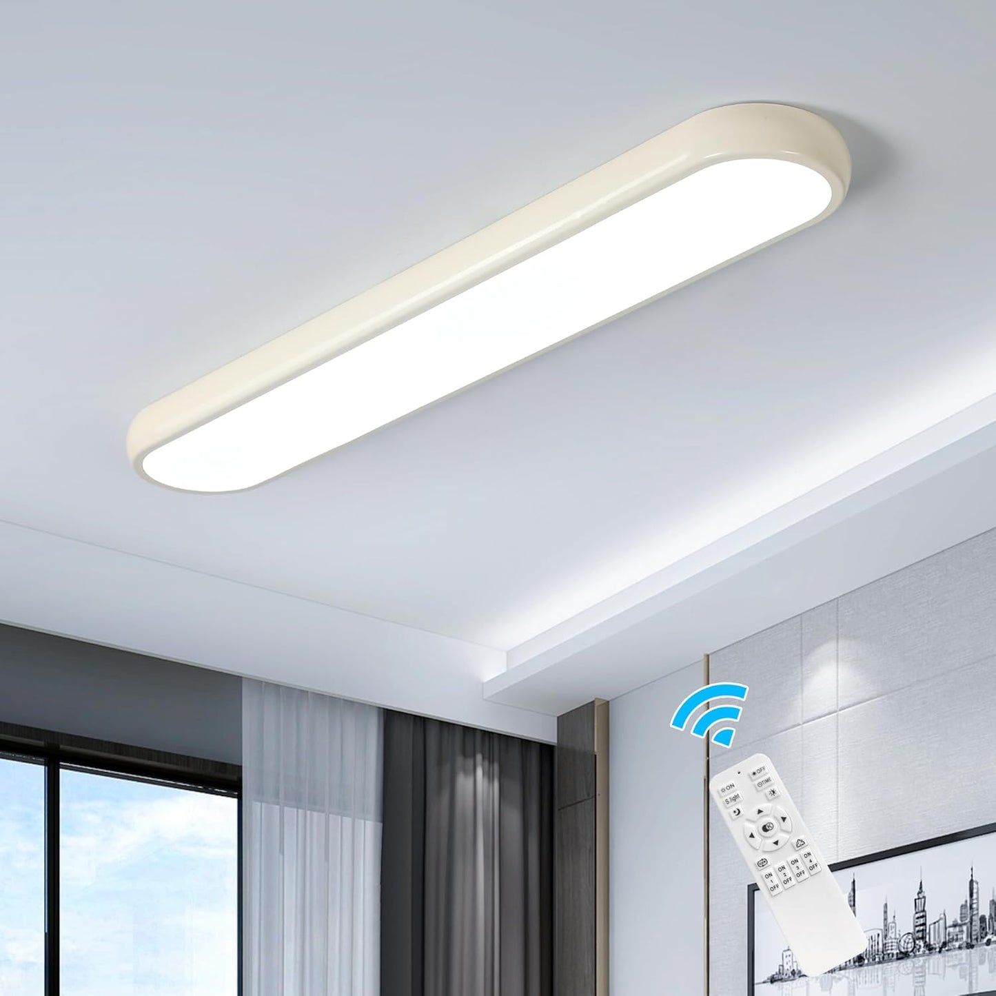 Dimmable LED Ceiling Light with Remote for Modern Spaces