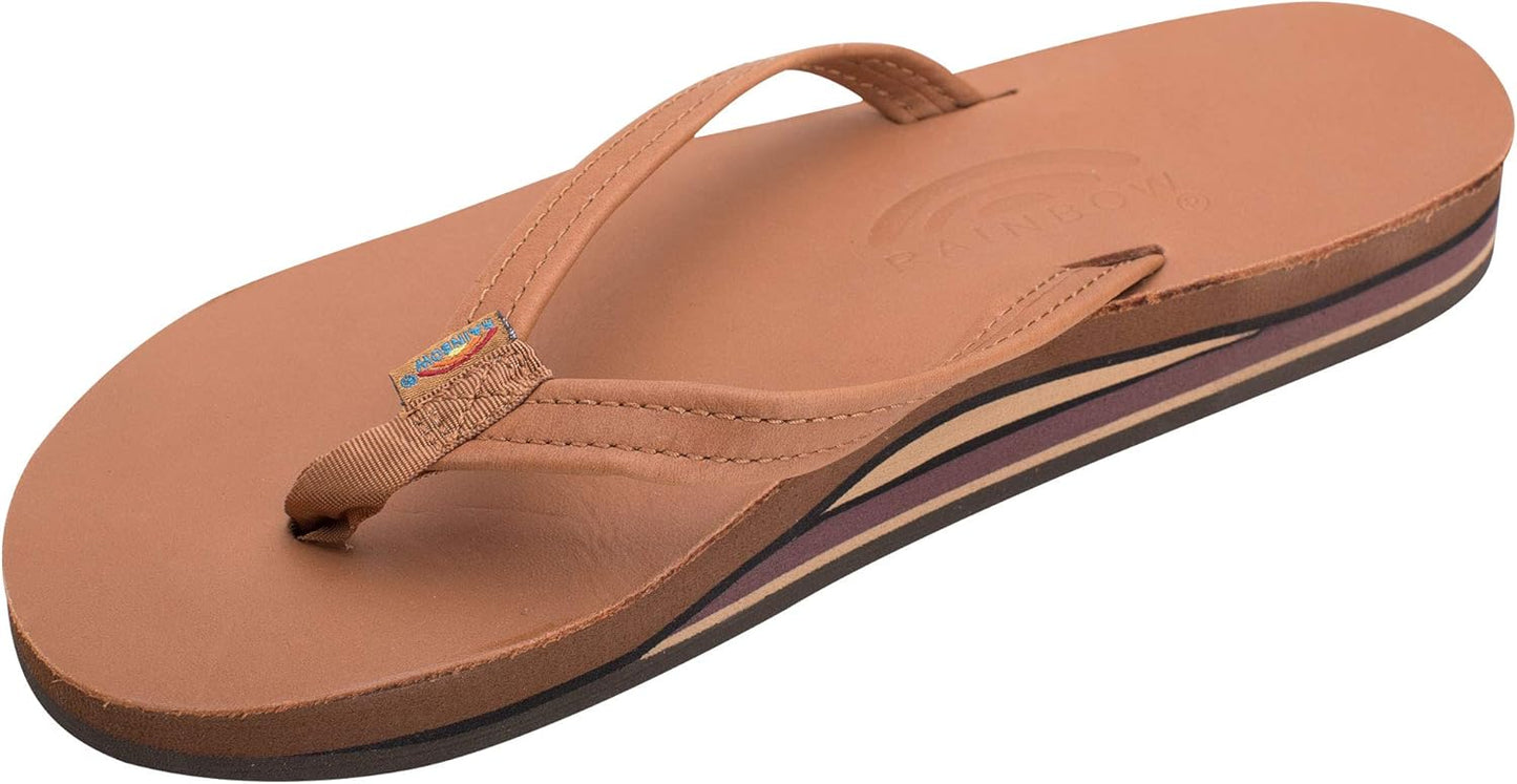 Rainbow Sandals Women's Double Layer Narrow Strap Leather Sandals