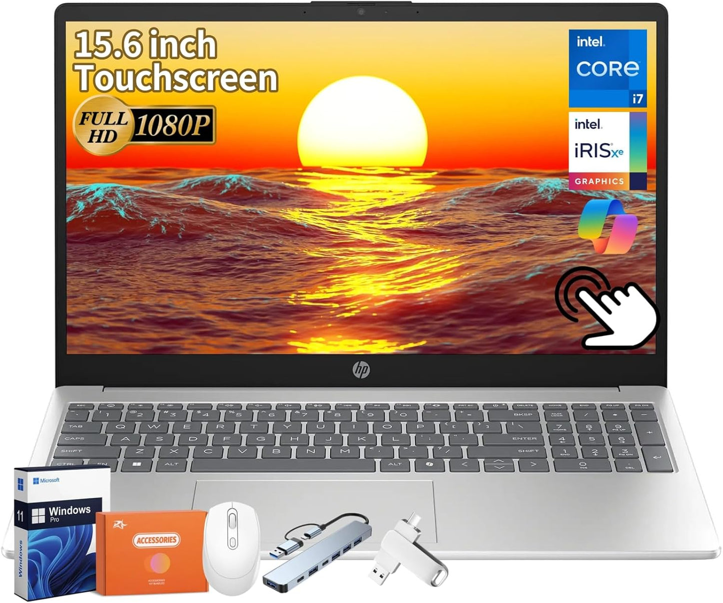 HP 15.6 Touchscreen Business Laptop with Intel i7 and 32GB RAM