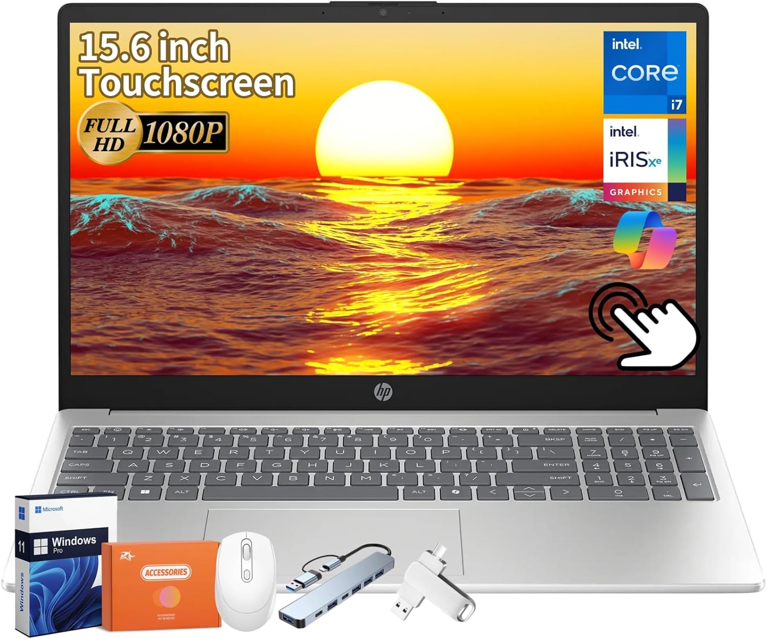 HP 15.6 Touchscreen Business Laptop with Intel i7 and 32GB RAM