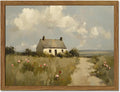 Vintage Farmhouse Wall Art 16x24 in Framed Country Cottage Landscape