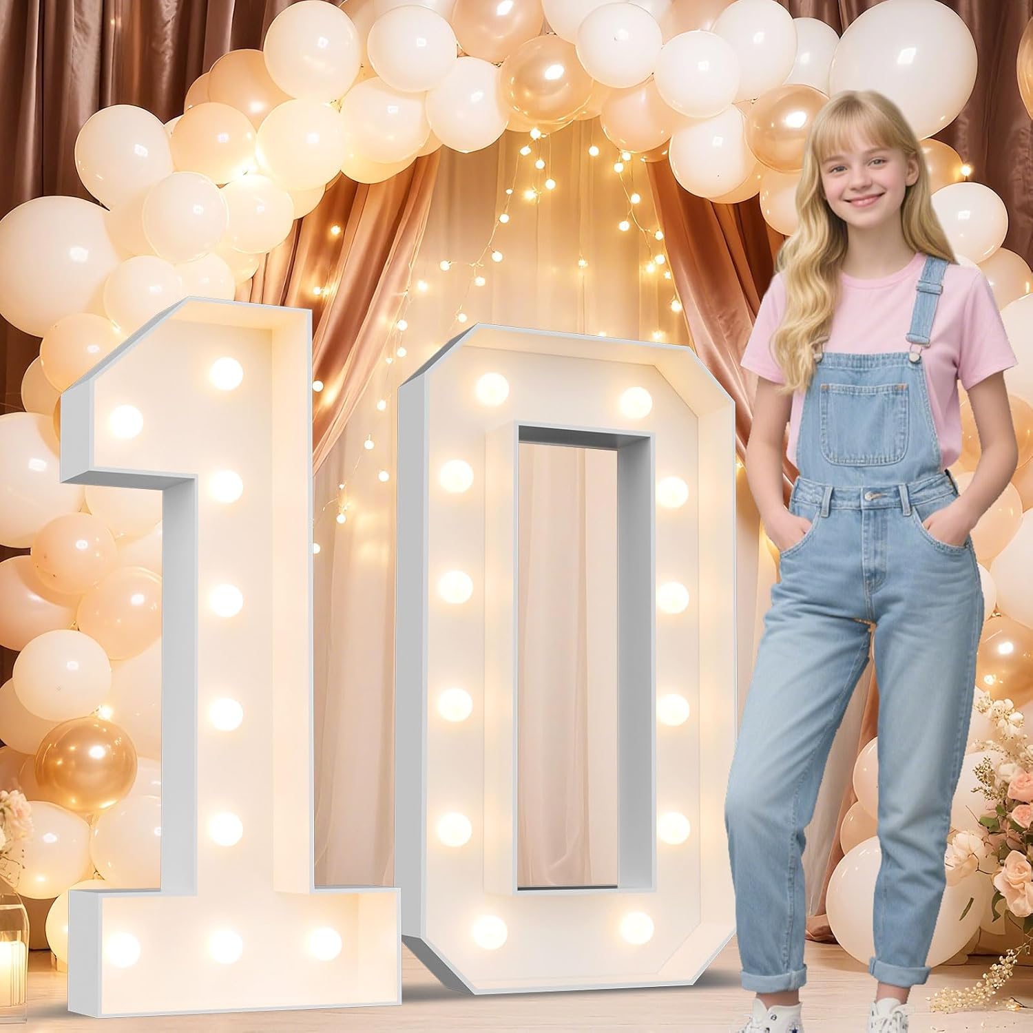 Light Up Your Party with 4FT Marquee Number 10 for Events