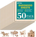 50 Pack Basswood Sheets 12in x 12in x 1/8in - Large Unfinished Craft