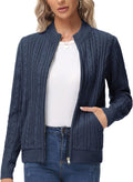KANCY KOLE Zip Up Cable Knit Sweater Cardigan - Warm Layering