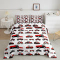Red Tractor Comforter Set King Size - Kids Farm Equipment Bedding