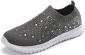 GOSPT Women's Mesh Walking Shoes Rhinestone Slip On - Lightweight
