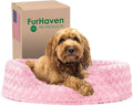 Furhaven Ultra Plush Oval Dog Bed for Medium/Large Dogs - Cozy Lounger