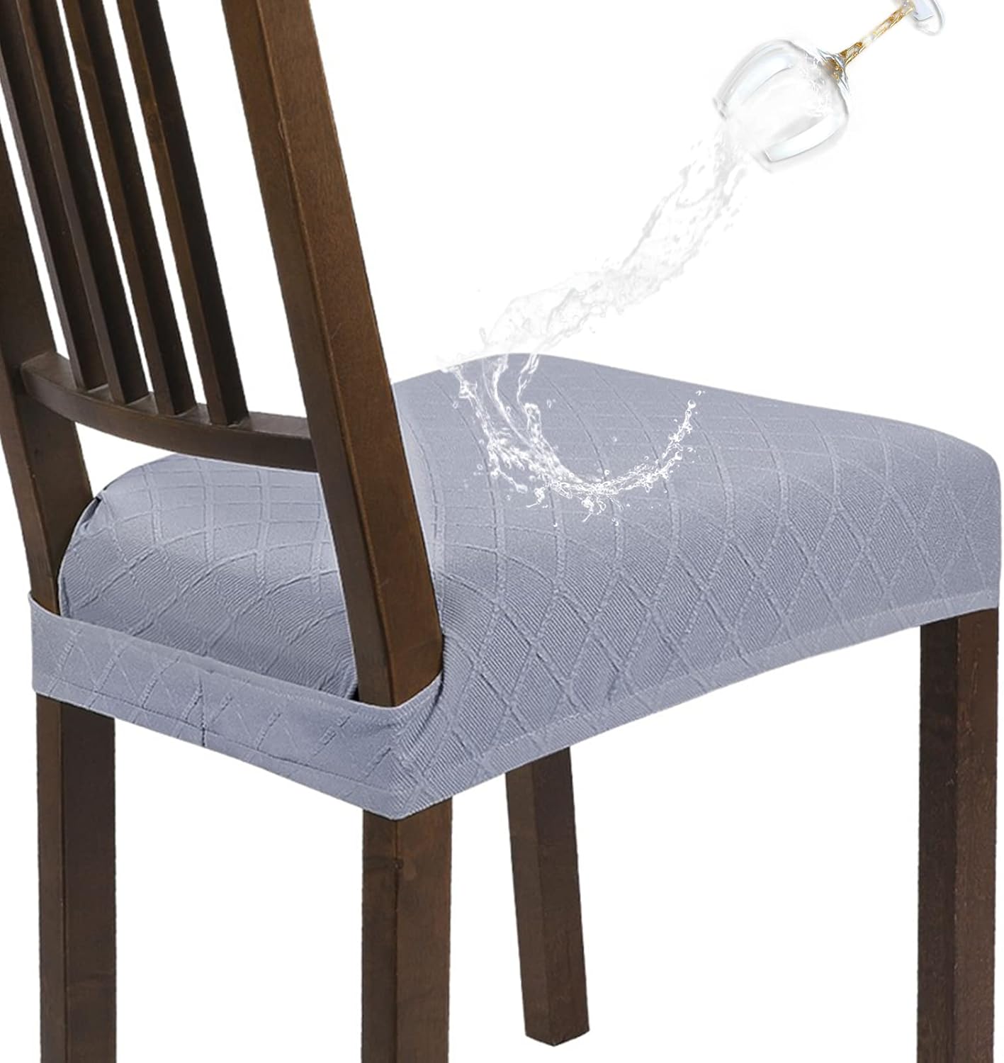 SearchI Water Repellent Dining Chair Seat Covers Set of 6 Washable