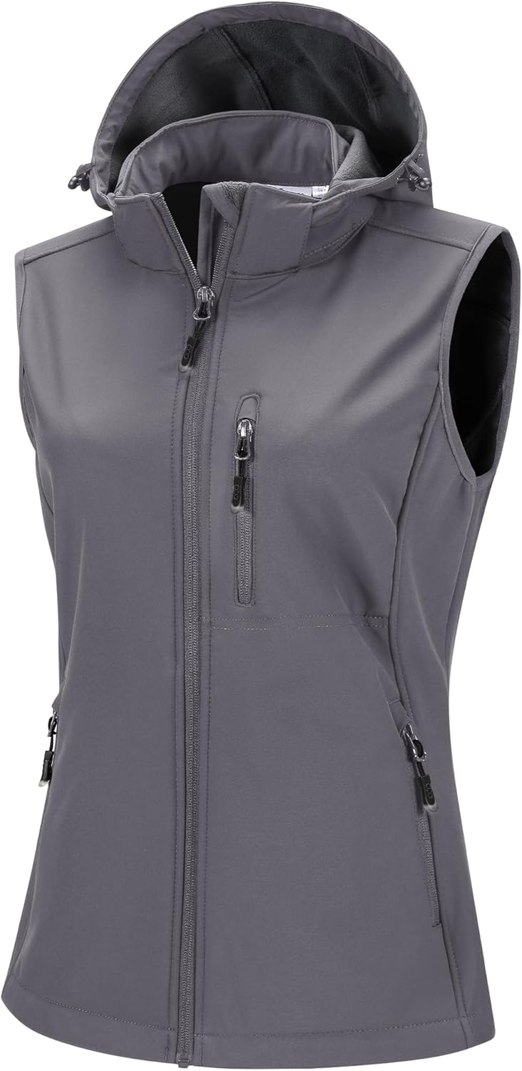 33,000ft Women's Hooded Lightweight Softshell Vest for Outdoor Use