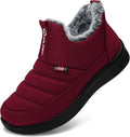 Womens Winter Snow Boots Ankle Booties - Fur Lined Waterproof Slip On