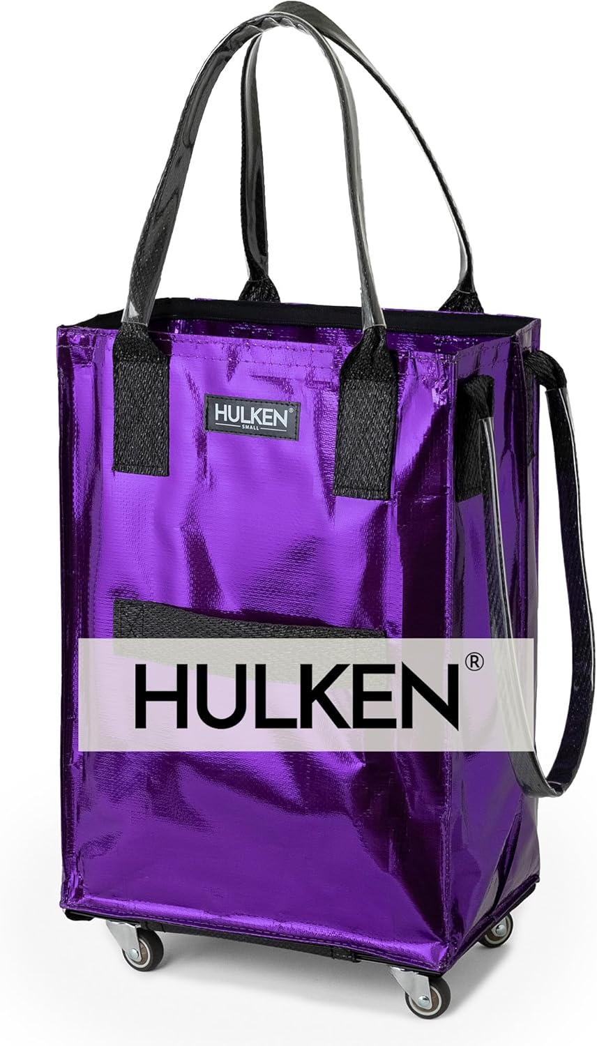 Small Ultraviolet Reusable Grocery Bag On Wheels for Easy Transport