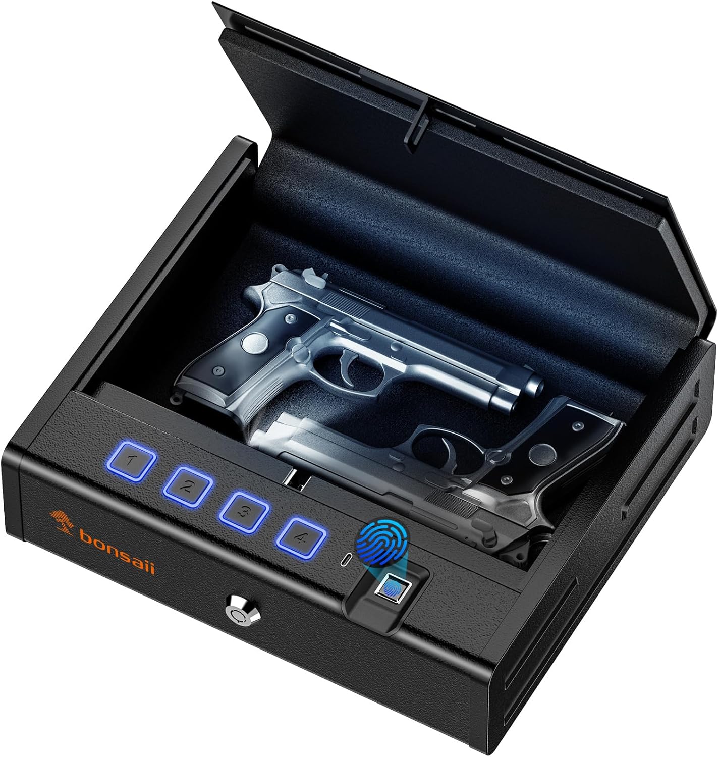 Bonsaii Biometric Gun Safe with Quick Access for Handguns