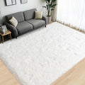 Large Area Rugs for Living Room Bedroom, 5x7 Feet Ivory Fluffy