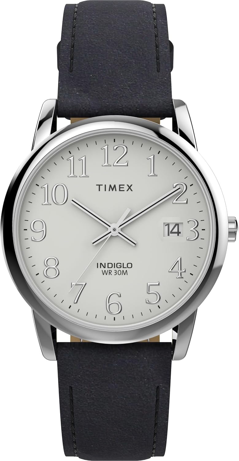 Timex Men's Easy Reader Watch with Natural Leather Strap