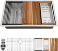 33 Inch Undermount Kitchen Sink 16 Gauge Stainless Steel - Workstation
