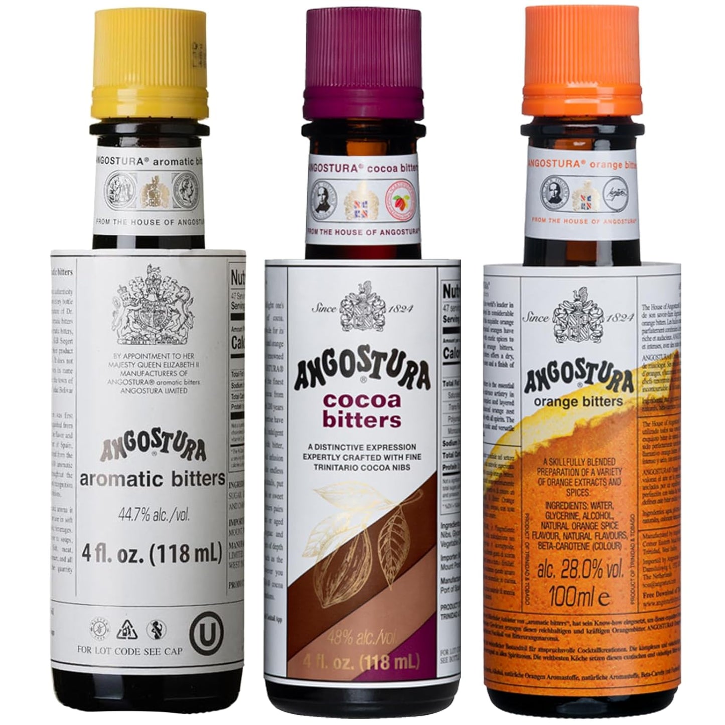 Premium 4oz Angostura Bitters Trio - Perfect for Mixologists