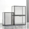 Clear Stackable Plastic Storage Bins with Magnetic Lid - Dustproof