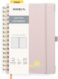 POPRUN Spiral Dotted Journal Notebook A5 - Thick 120GSM Paper