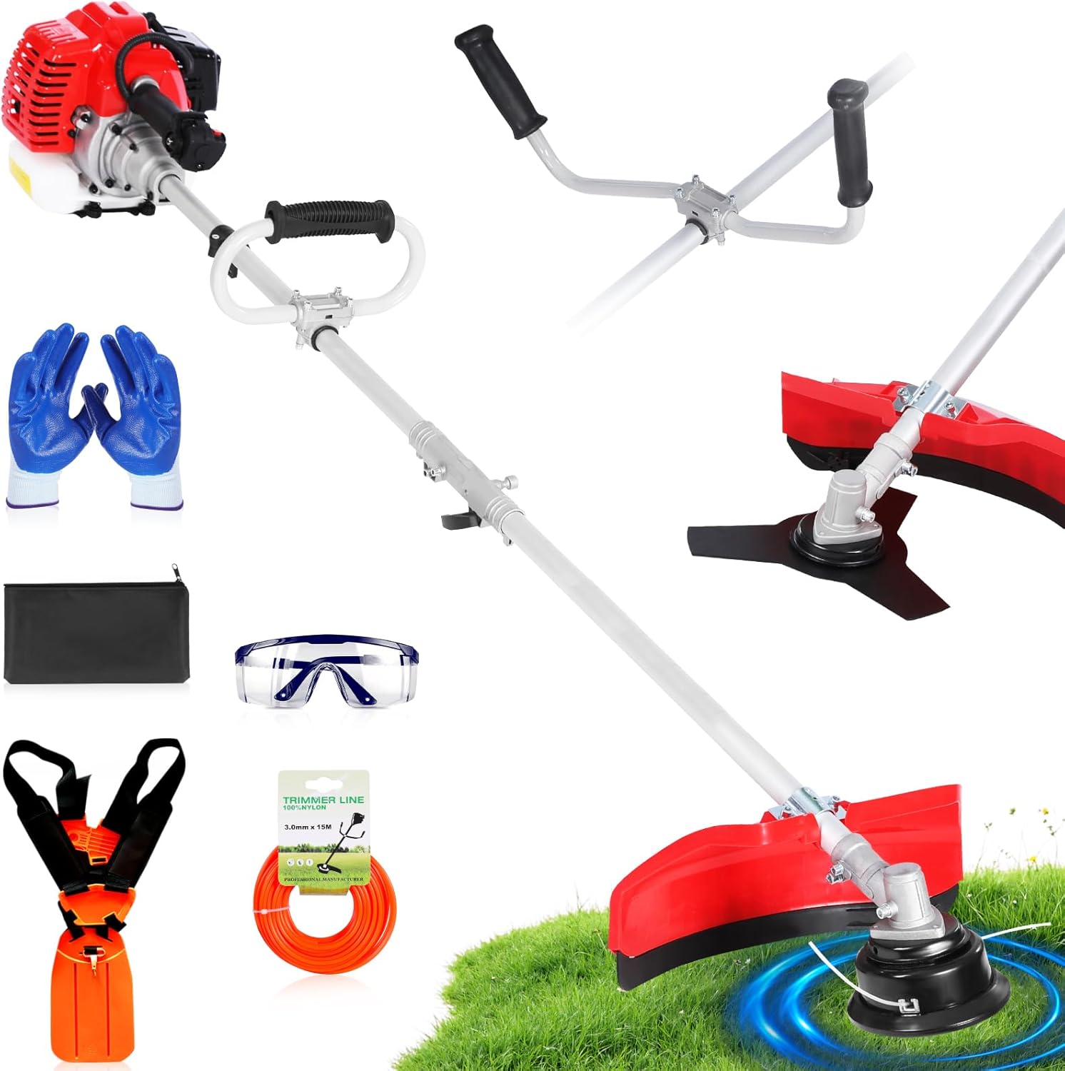 52 cc 2-Cycle Gas Powered Weed Eater for Heavy Duty Tasks