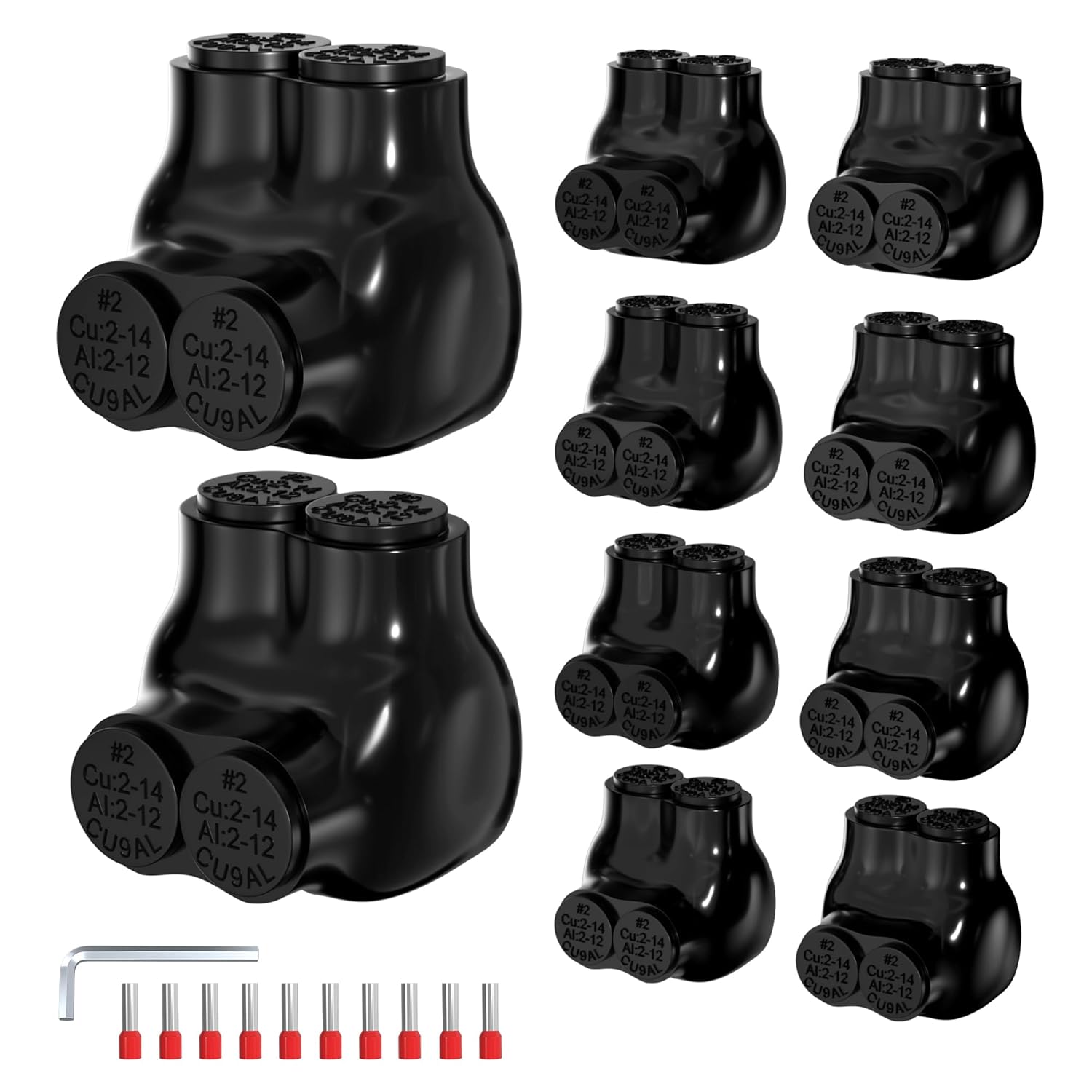 Joinfworld 2 Port Insulated Multi Tap Connector for 2-14AWG