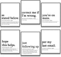 Office Wall Art 6 PCS Funny Quotes Posters - Minimalist 8 x 10 in Set