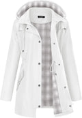 Women Waterproof Outdoor Hiking Raincoat with Plaid Lining LOMON