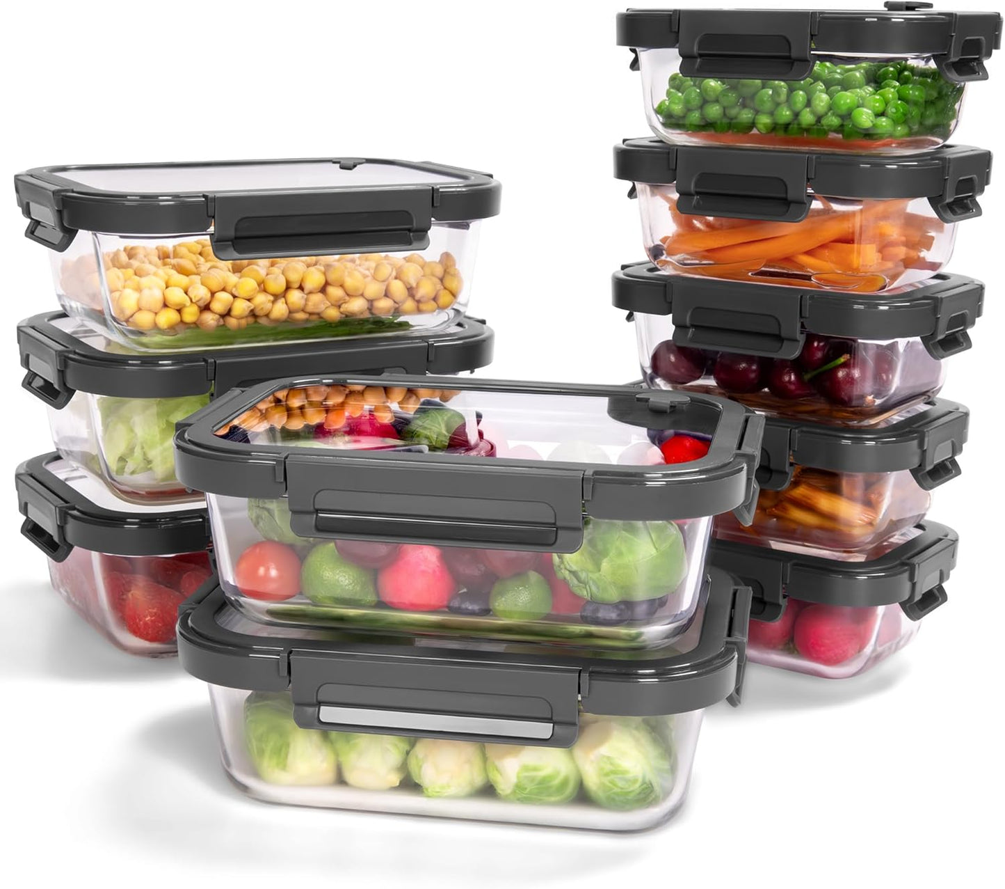10-Pack Glass Food Storage Containers with Tempered Lids Review