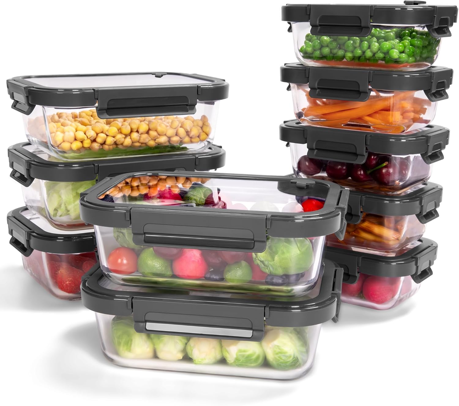 10-Pack Glass Food Storage Containers with Tempered Lids Review