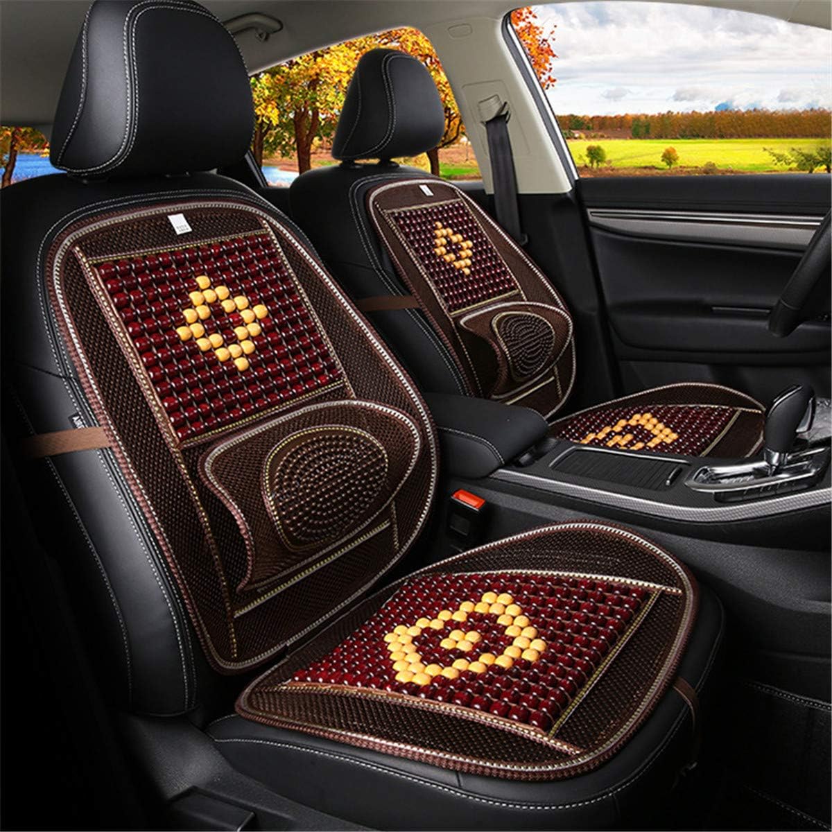 Wood Beaded Comfort Seat Cover with Cooling Ventilation