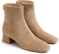 Coutgo Womens Ankle Boots Chunky Low Heel Square Toe Booties Height